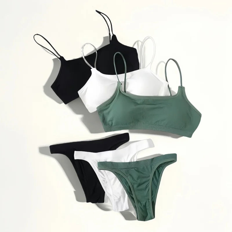 Ensemble Lingerie Sans Coutures Femme – Brassière U-Back & String Brésilien | Rembourrage Amovible | Sport, Fitness & Quotidien
