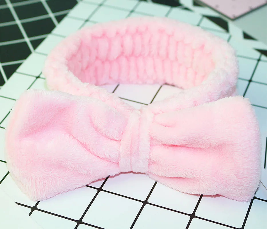 Bandeau Maquillage Oreilles de Lapin Coral Fleece – Élastique Doux | Soin Visage & Coiffure Fille