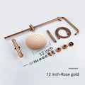 Ensemble Douche Thermostatique Mural Rose Gold – Laiton, Pommeau Pluie & Mitigeur | Système Douche Luxe Salle de Bain