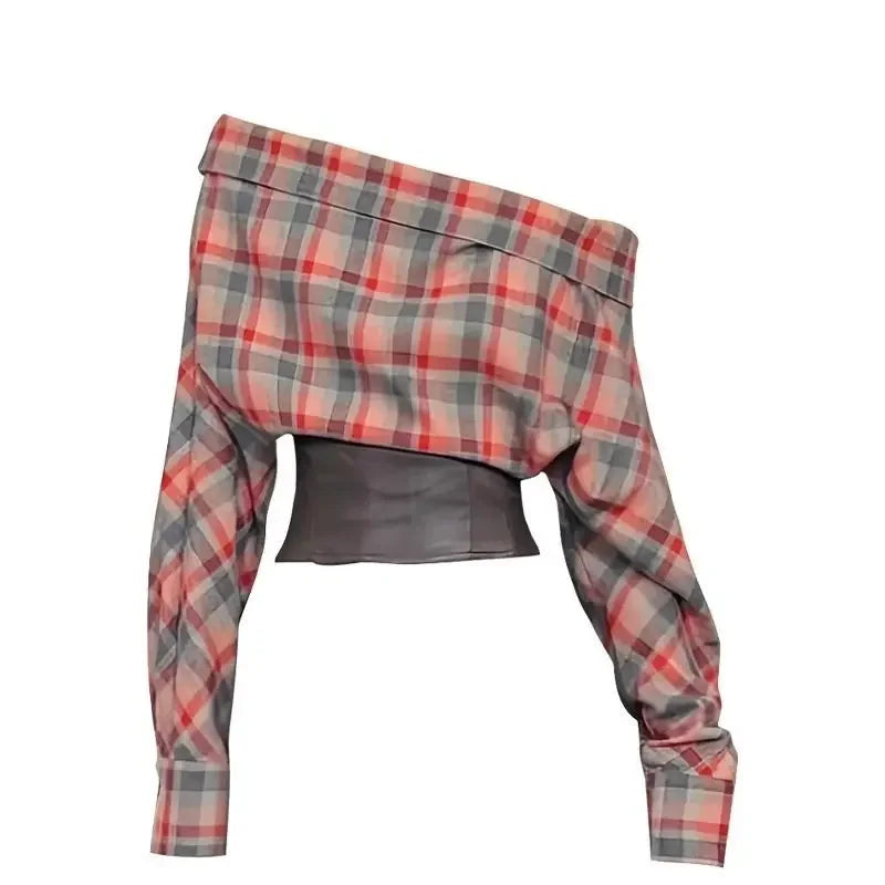 Top Femme Épaules Dénudées Tube Rétro Manches Longues Peluche Gainant Sexy – Sous-Pull Chic | Hiver