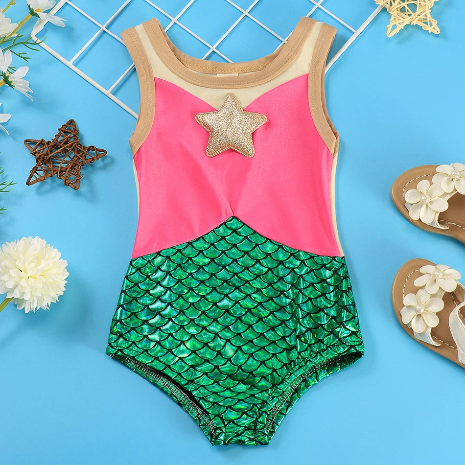 Maillot de Bain Fille Princesse Sirené – Costume Plage Piscine Été Enfant Anna Elsa Raiponce Mirabel