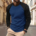 Herren Langarm-T-Shirt Rundhals Patchwork Zweifarbig Raglan Casual – Trend Frühling Herbst Bequem | Herren Streetwear Mode