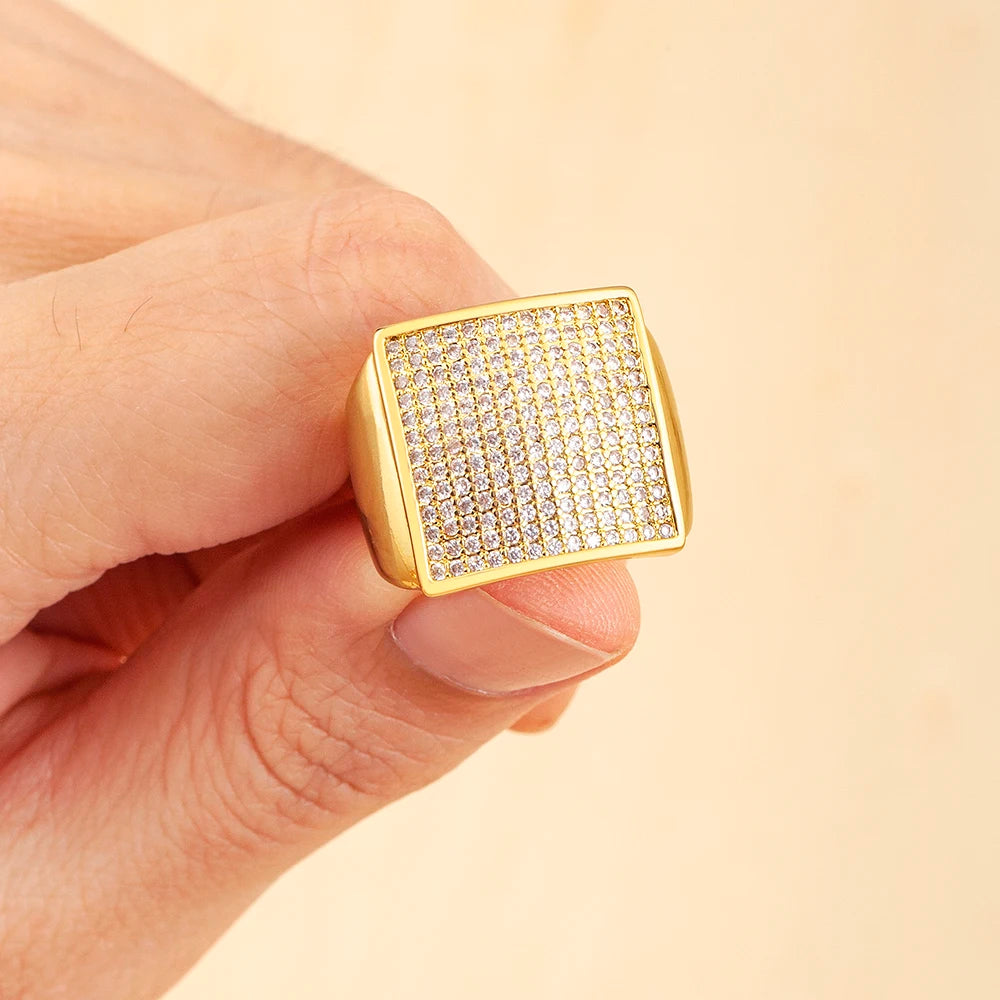 AIBEF Bague Rhinestone Ajustable Zircon Luxe Femme – Blanc & Noir | Bijou Cadeau Grossiste