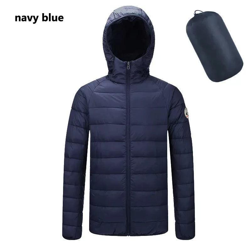 Doudoune Légère Unisexe Manches Longues Zip Broderie Logo Capuche – Coupe-Vent Chaude Printemps Automne Sortie | Mode Homme & Femme Premium