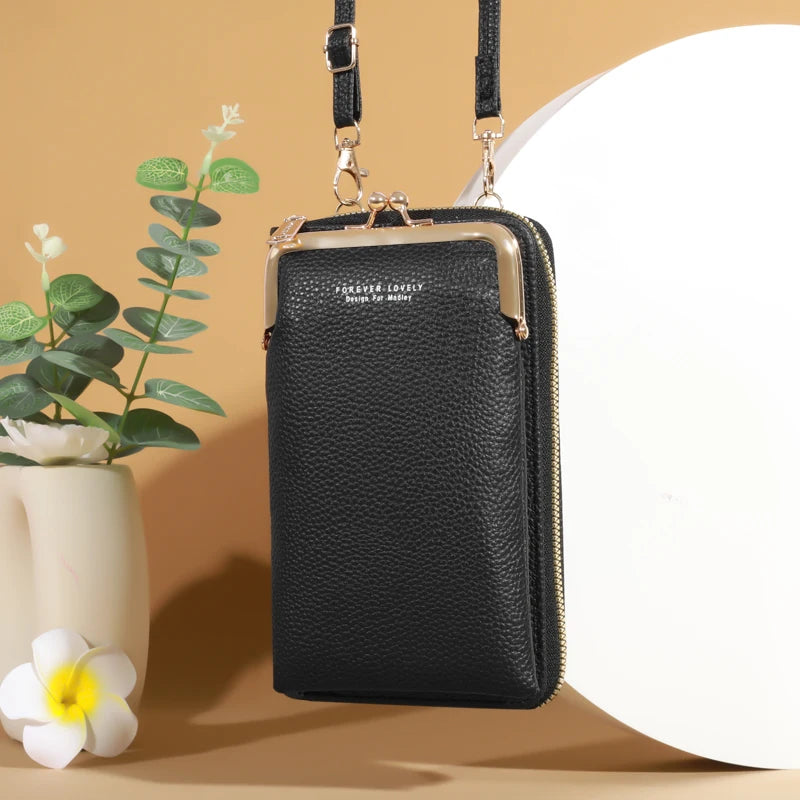 Mini Sac Bandoulière Femme Cuir Mat – Pochette Messenger Clutch Téléphone Tendance
