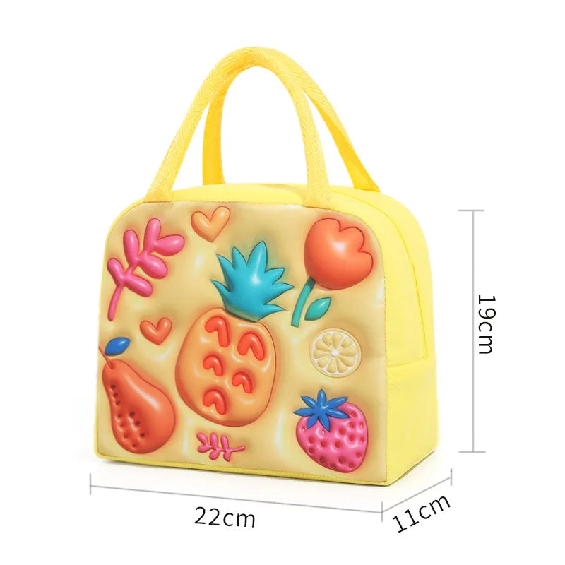 Sac Repas Isotherme Enfant 3D Animaux Cartoon – Boîte Bento Isotherme Grande Capacité