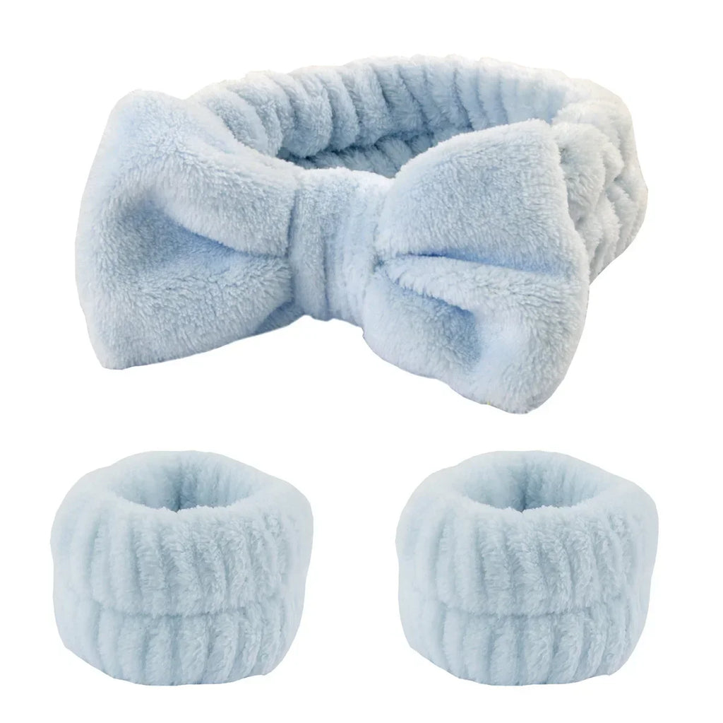 Lot 3 Bandeaux Spa Microfibre – Serre-Tête Lavage Visage & Poignet Absorbant | Scrunchie Maquillage