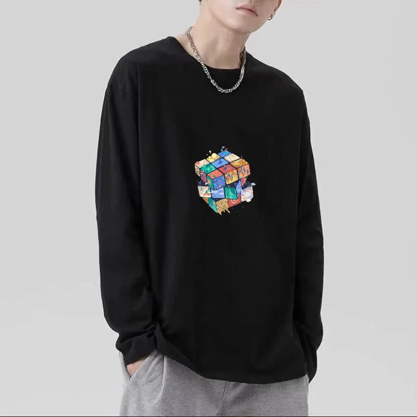 T-Shirt Homme Oversize Manches Longues Croix d'Épines Dark Hip-Hop Y2K Gothic Streetwear Été Tendance – Tee Graphique Dark Aesthetic Unisexe | Mode Streetwear Premium
