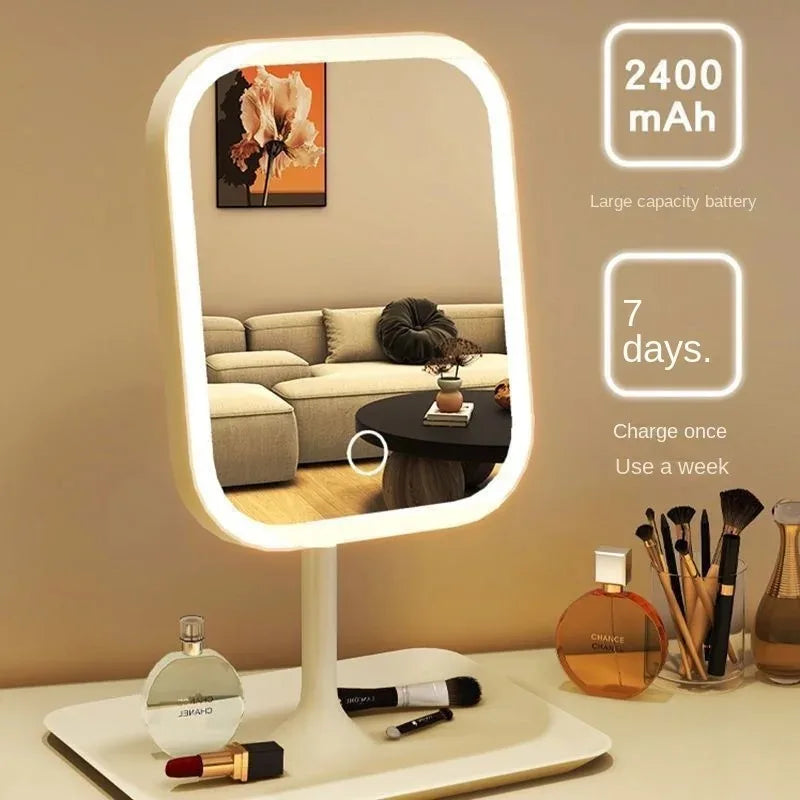 Miroir Maquillage LED 3 Couleurs – Tactile Dimmable 270° | Portable Voyage & Coiffeuse
