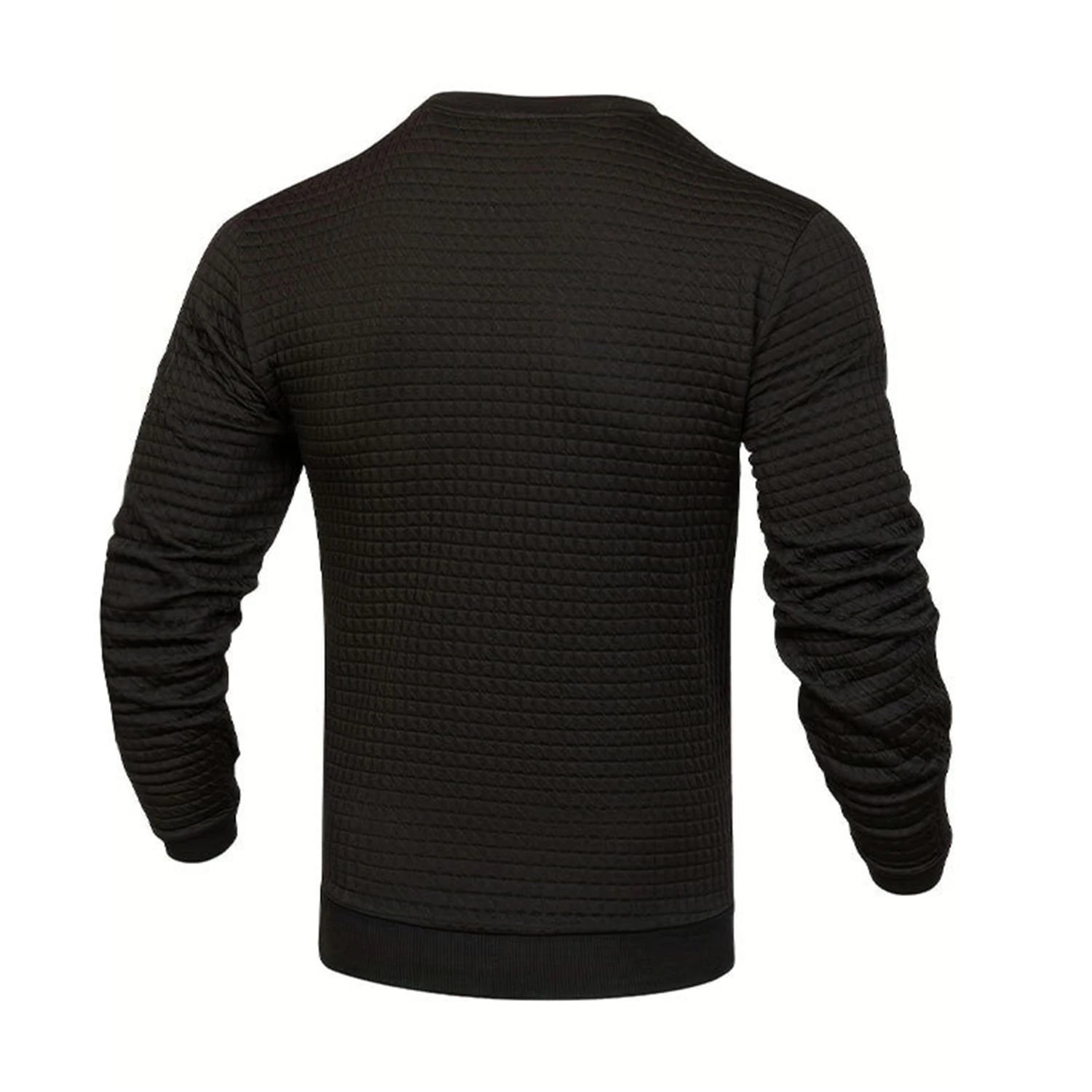 Hoodie Homme Col Rond Jacquard Carreaux Waffle Texture Fashion Casual Chaud Tendance Streetwear – Sweat À Capuche Motif Carreaux Premium | Mode Homme Streetwear Premium