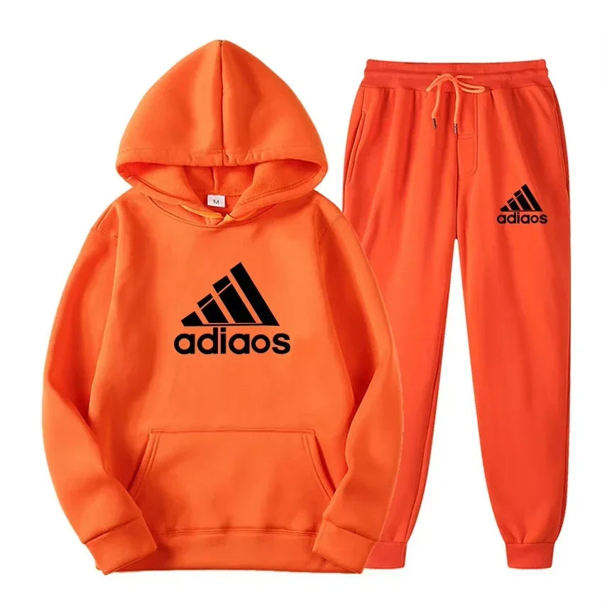 Ensemble Sport 2 Pièces Unisexe Automne Hiver – Sweat Capuche + Jogging Chaud Confortable Fitness Loisir | Mode Sportswear