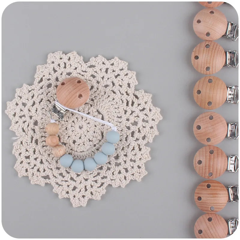Attache-Tétine Personnalisée Prénom – Clip Silicone & Bois Fait Main Éco-Responsable Sécurisé Bébé