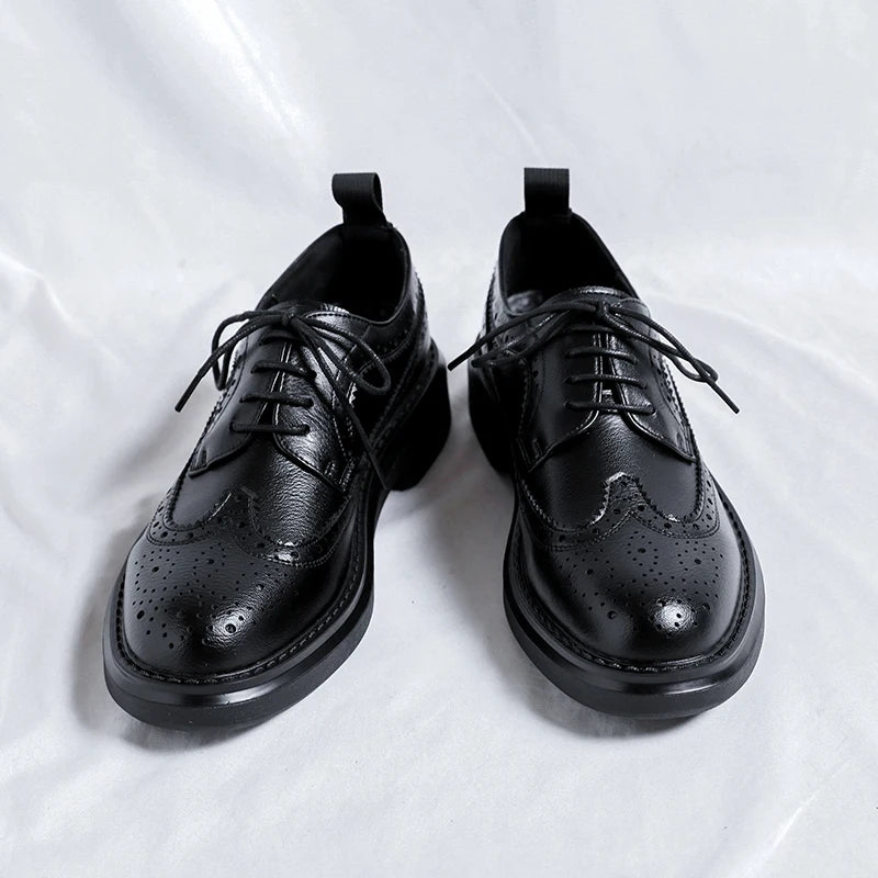 Brogues Oxfords Patent Leather Homme – Lacets Formal Noir Mariage Fête Dress Shoes