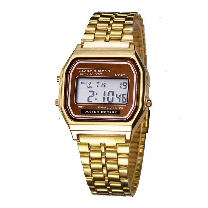 Montre Unisexe Digital LED Or Sport 2025 – Bracelet Électronique Étanche Homme Femme