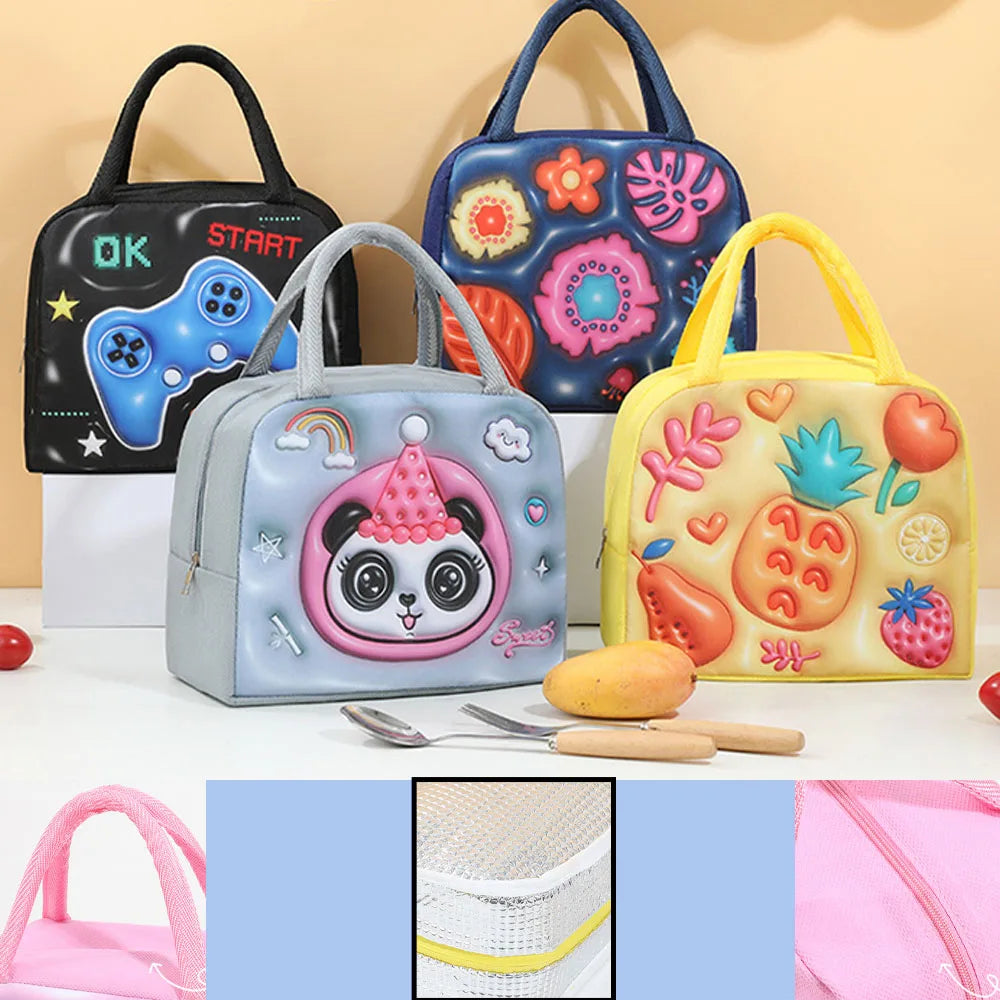 Sac Repas Isotherme Enfant 3D Animaux Cartoon – Boîte Bento Isotherme Grande Capacité