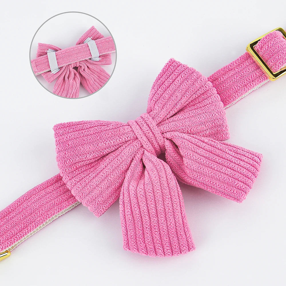 Collier Personnalisé Chien & Chat Nœud Papillon Mignon – Gravure Gratuite ID Plaque Petite & Moyenne Race | Accessoires Animaux
