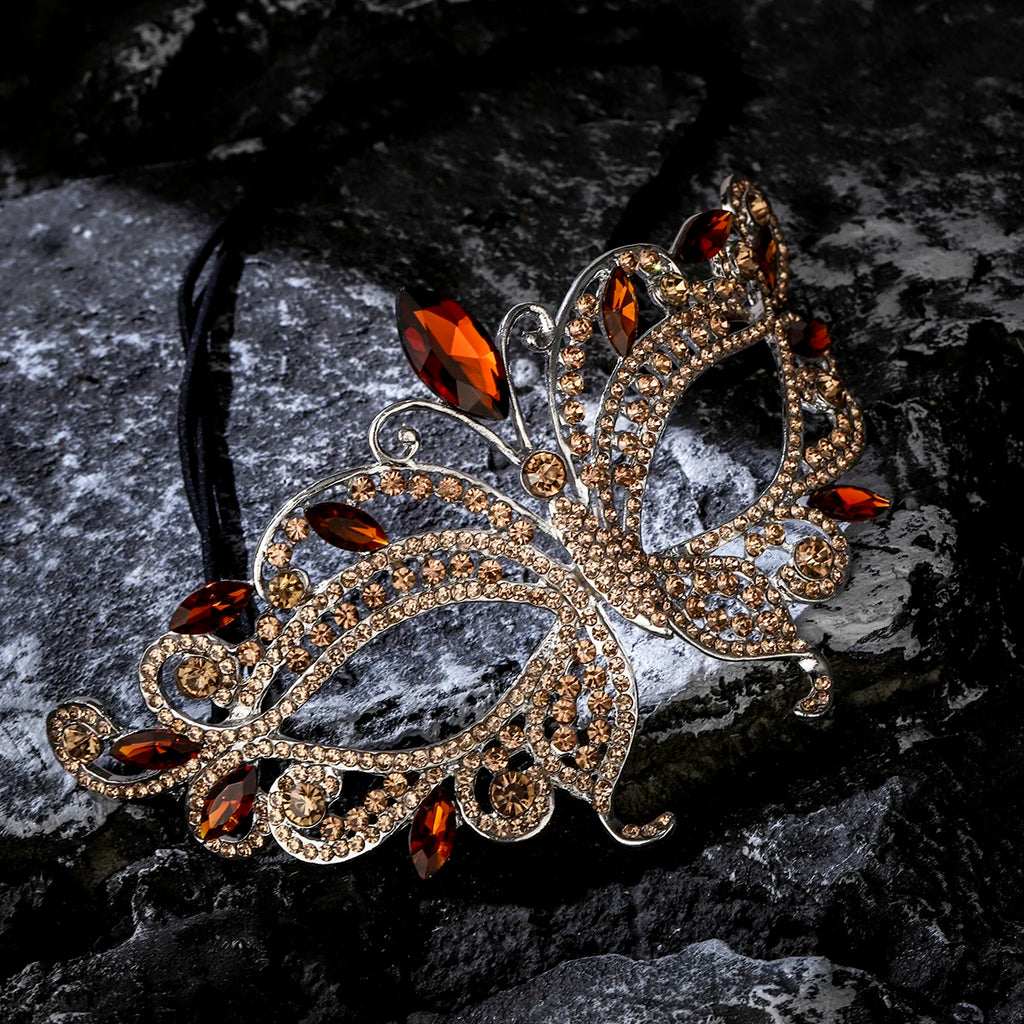 Halbgesichtsmaske Schmetterling Strass - Maskerade, Halloween & Party