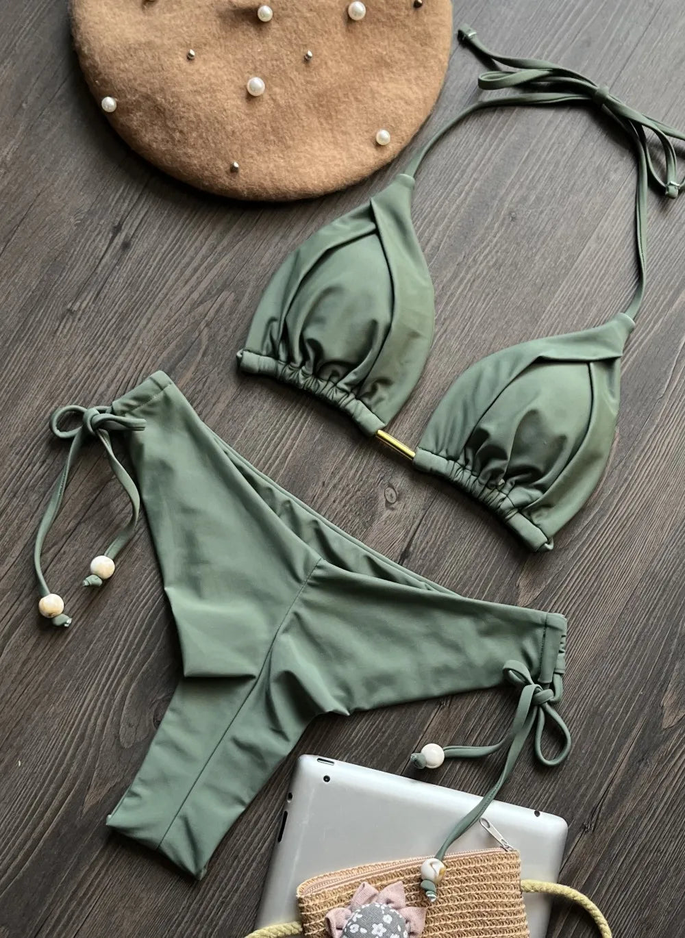 Bikini Femme Triangle Brésilien Push-Up – 13 Coloris | Maillot de Bain 2 Pièces Sexy Plage Été