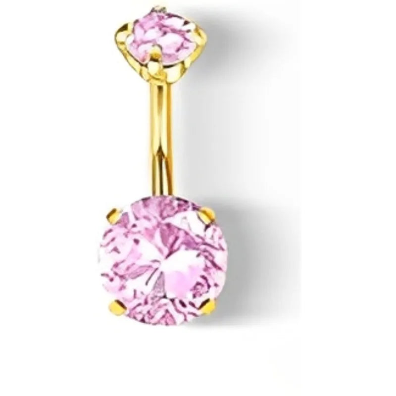 Piercing Nombril 14G Acier Chirurgical Fleur CZ Pendentif – Anneau Nombril Femme Premium & Hypoallergénique | Body Jewelry Élégant & Sécurisé