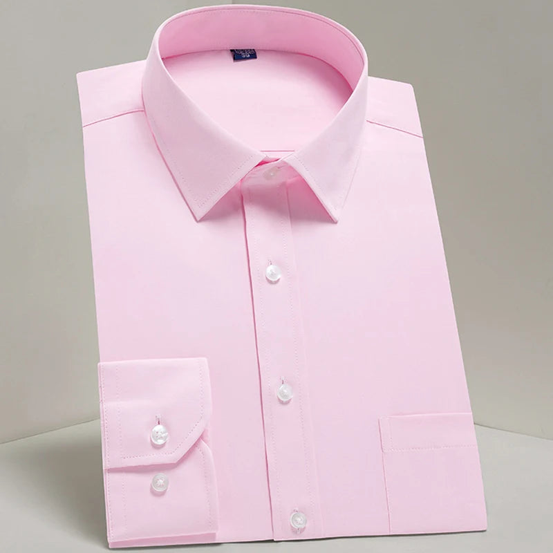 Chemise Homme Classique Manches Longues Coupe Standard Formelle Business Bureau Blanche Simple Élégante Casual – Chemise Dress Shirt Tendance | Mode Homme Premium