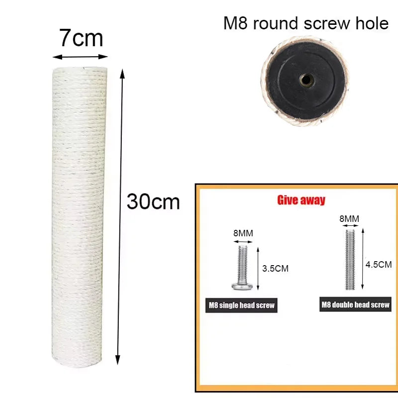 Griffoir Chat Poteau Sisal DIY Arbre à Chat Remplacement Colonne Grattoir – Jouet Chaton Corde Sisal Protège Meubles | Accessoires Chat