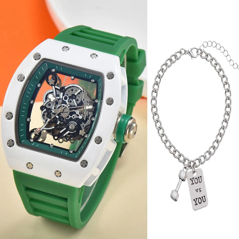 Montre Homme Luxe Mécanique Automatique Transparente – Étanche Fashion Tendance 2025