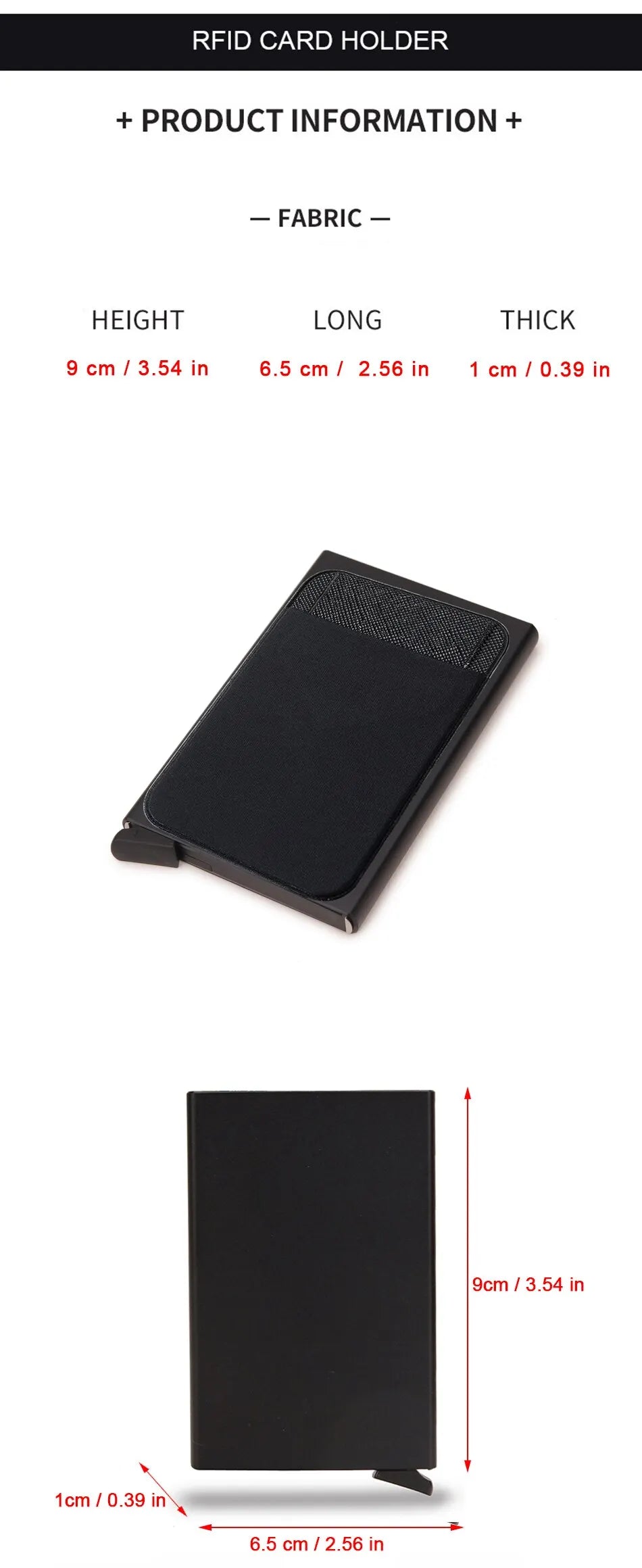 Portefeuille Homme RFID Slim Minimaliste – Porte-Cartes Métal Pop-Up Anti-Piratage
