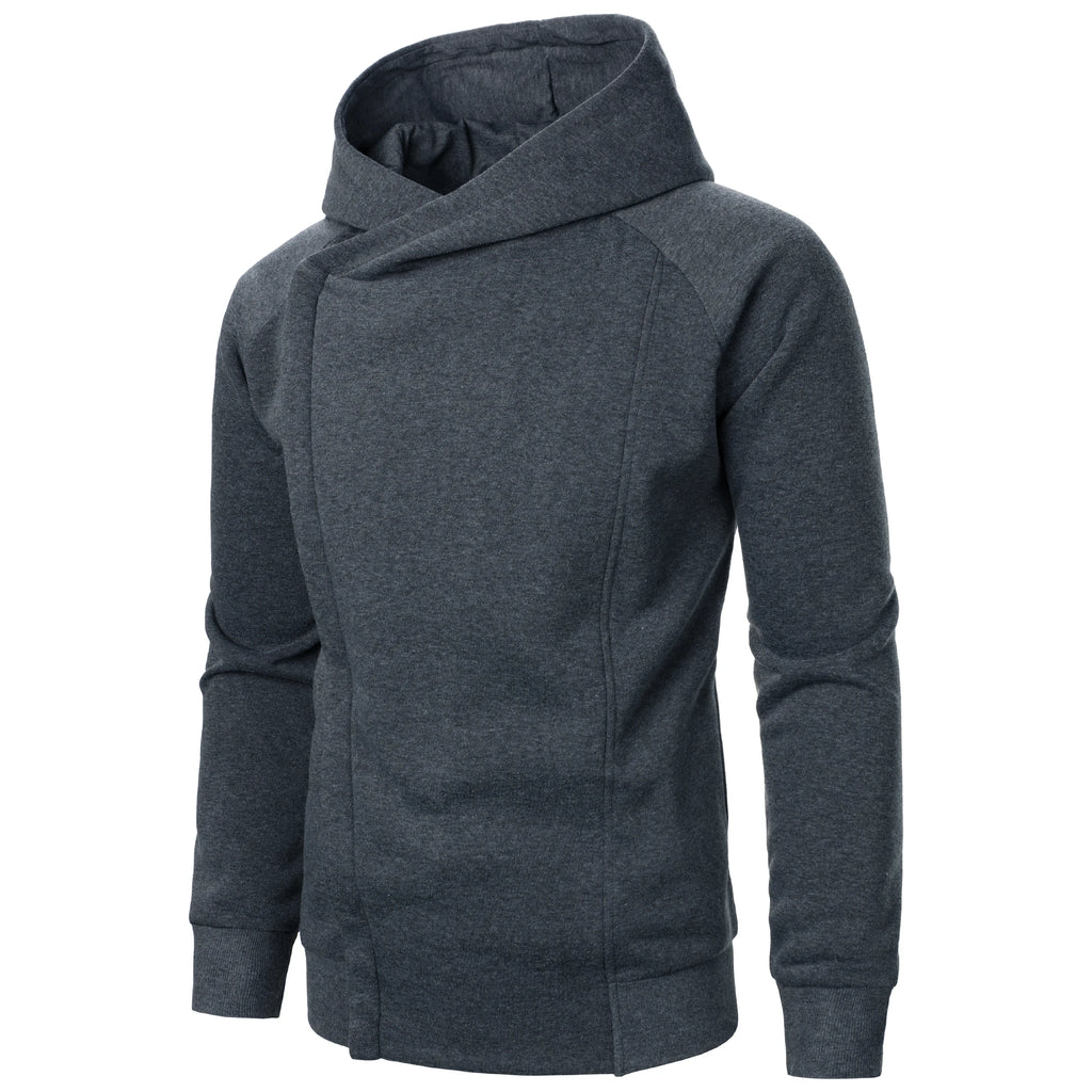 Hoodie Homme Couleur Unie Zip Latéral – Sweat à Capuche Manches Longues Automne Hiver | Mode Homme Premium