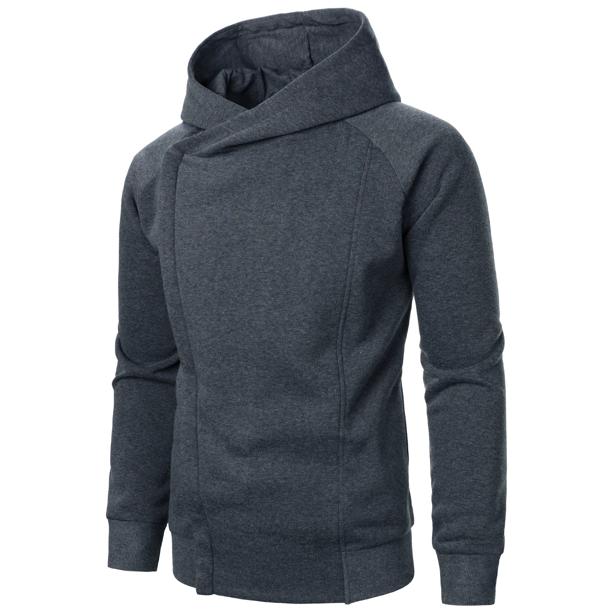 Hoodie Homme Couleur Unie Zip Latéral – Sweat à Capuche Manches Longues Automne Hiver | Mode Homme Premium