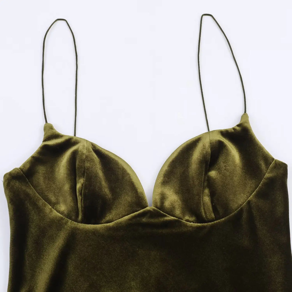 Robe Longue Femme Satin Rouge Col V Bretelles Sans Manches – Fermeture Dos Zip Élégante | HH Été 2025