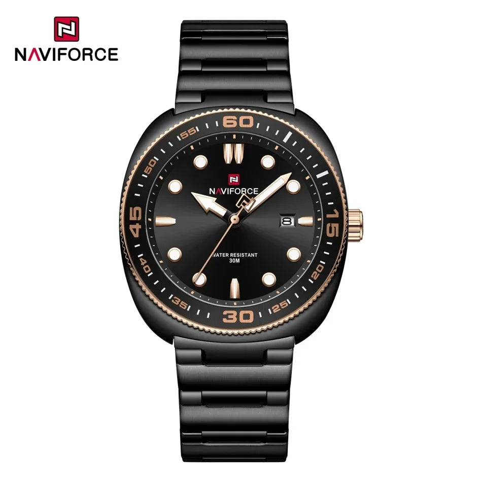 Montre Homme NAVIFORCE Sport Luxe Acier Inoxydable Quartz Date Étanche 30M – Fashion Tendance