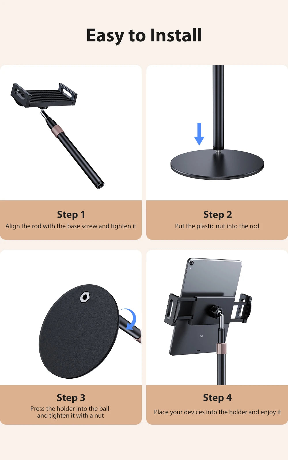 UPERFECT Support Moniteur Rotatif Portable – Hauteur Réglable, VESA, Compatible Tablette & Écran jusqu'à 17.3" | Bureau