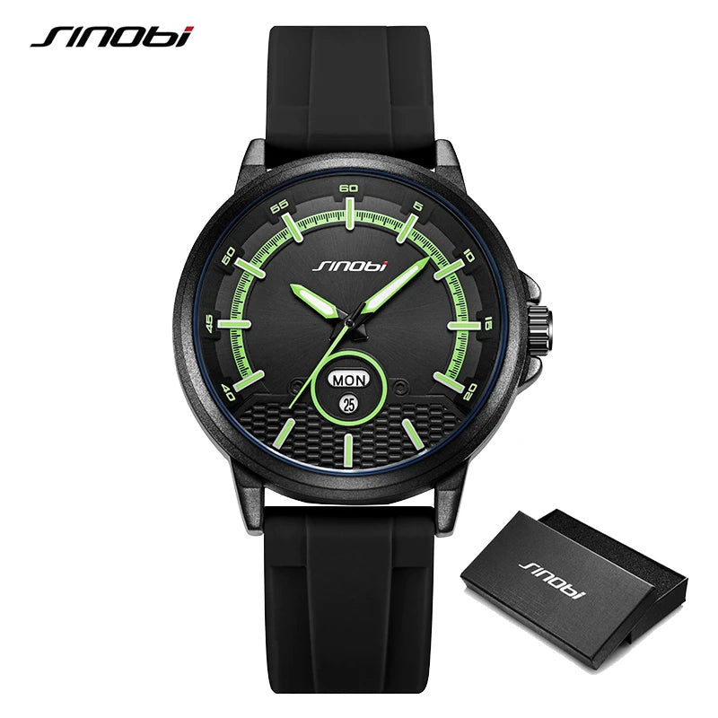 Montre Homme SINOBI Sport Quartz – Calendrier Semaine Fashion Top Brand Cadeau