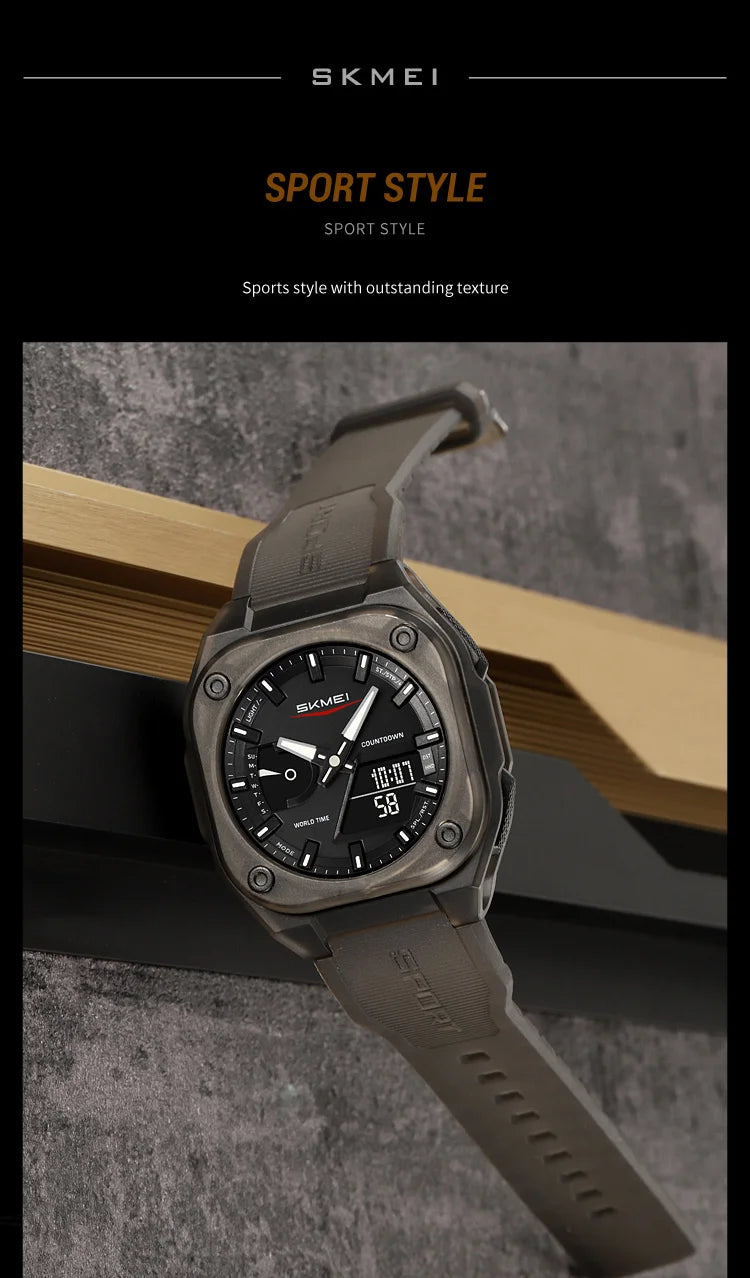 Montre Unisexe SKMEI Business Digital Quartz – Sport Étanche Multifonction Fashion