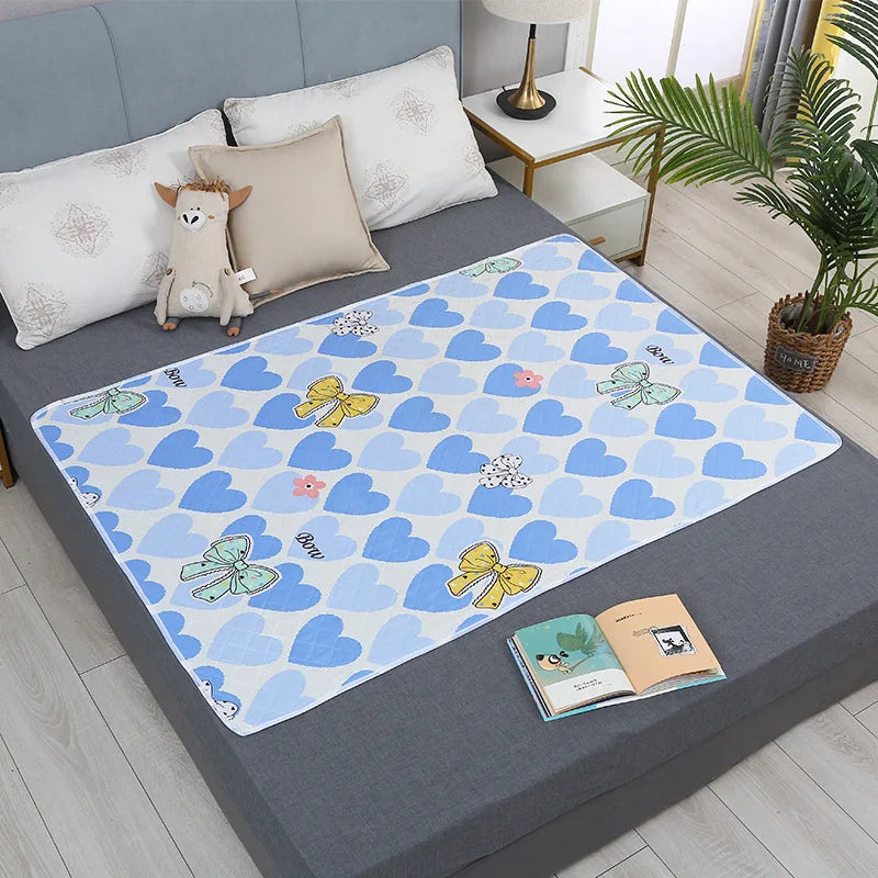 Alèse Imperméable Lavable Bébé Imprimé Cartoon – Protège-Matelas Respirant Anti-Fuite Toddler