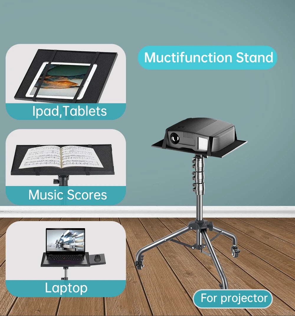 Trépied Projecteur & Laptop SH – Hauteur Réglable 58-160cm | Bureau Debout Extérieur Studio
