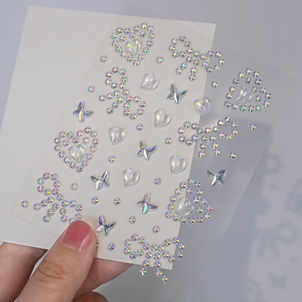 Stickers Strass Visage – Tatouages Temporaires Glitter Diamant | Fête & Maquillage