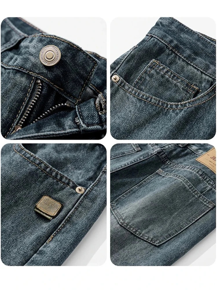Jean Homme Droit Baggy Large Jambe Retro Américain Streetwear Korean Fashion Loose Denim Casual Printemps Automne Tendance – Jean Premium Wide Leg Urban | Mode Homme Streetwear Premium