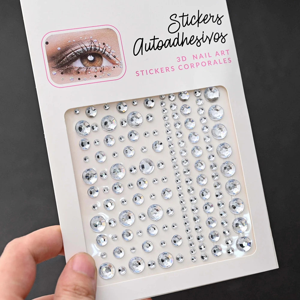 900 Strass Perle Visage 3/4/5mm – Stickers Autoadhésifs Waterproof | Bijoux Maquillage Mariage & Fête
