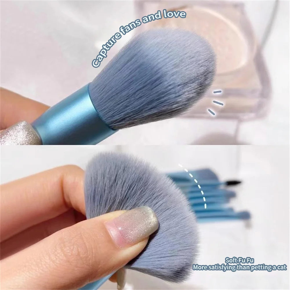Set 8 Pinceaux Maquillage Professionnels - Fond de Teint, Blush & Yeux