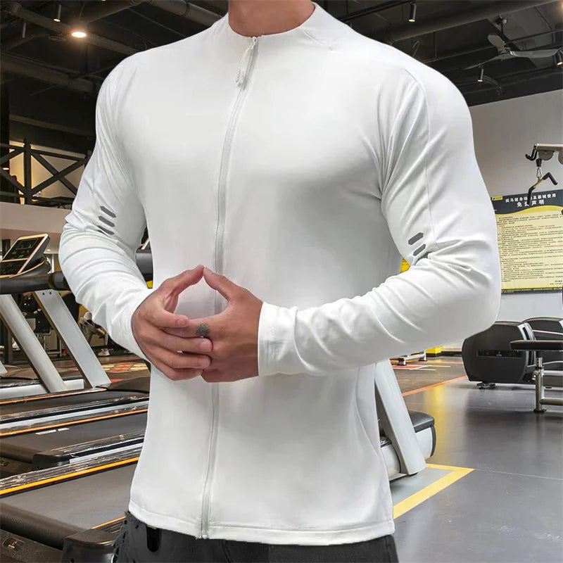 T-Shirt Homme Manches Longues Zip – Loose Casual Jogging Gym Fitness Entraînement Sport | Mode Homme Premium