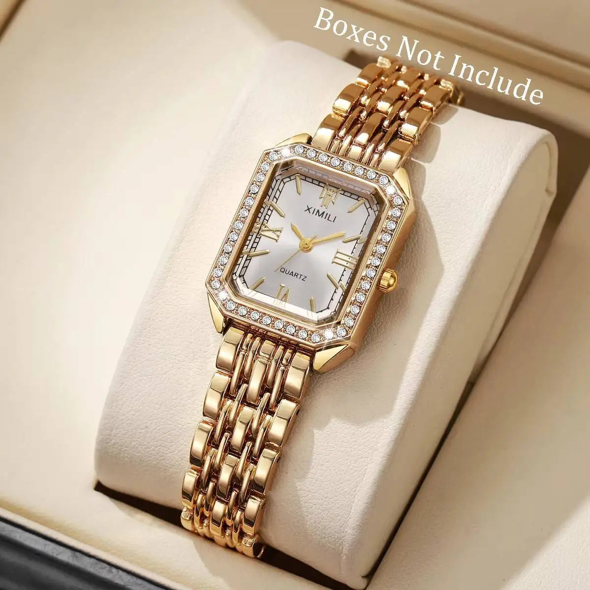 Montre Femme Rectangle Strass Quartz Bracelet Fashion – Élégante Tendance Cadeau