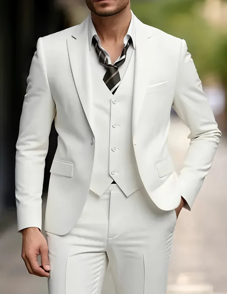 Costume Homme Slim Fit Noir – Ensemble Tuxedo Élégant Mariage & Cérémonie | Mode Homme Premium