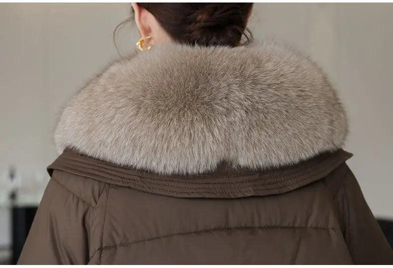 Doudoune Parka Femme Col Fourrure – Manteau Matelassé Chaud & Épais | Hiver 2025