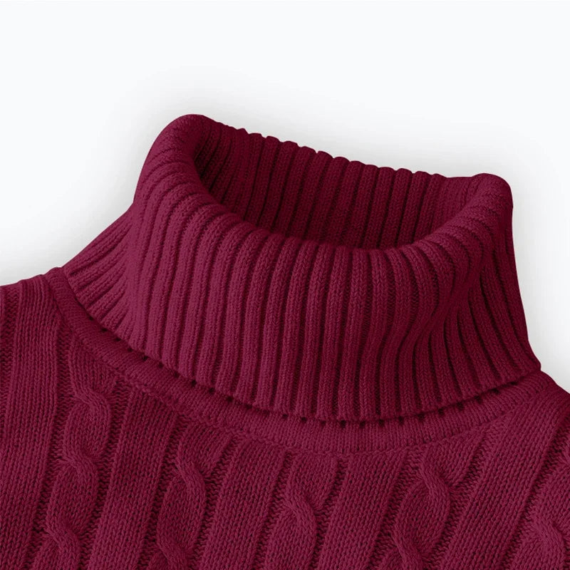 Pull Homme Col Roulé Haut Tricoté Couleur Unie Chaud Casual Laine Pullover Outdoor Hiver Confortable Tendance – Sweater Col Montant Premium Toutes Saisons | Mode Homme Hiver Premium