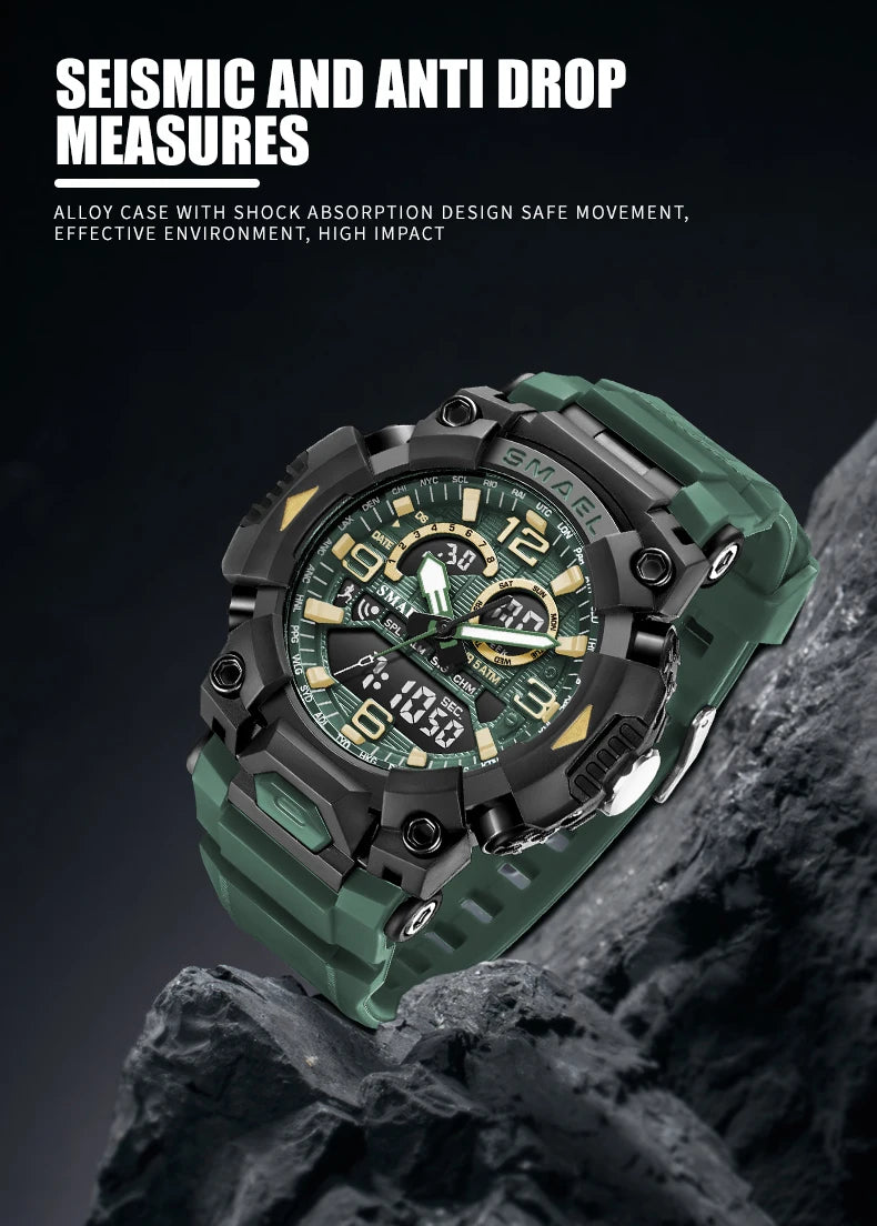 Montre Homme SMAEL 8099 Militaire Digital Sport – Étanche 50M LED Chronographe Antichoc