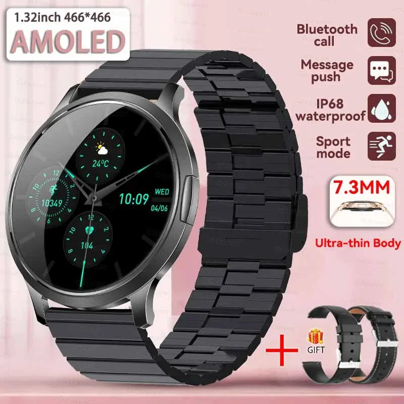 Smartwatch AMOLED 1.32" Unisexe 2025 – Cadran Personnalisable, Appels Bluetooth & Suivi Cardio | Sport & Fitness | Homme & Femme