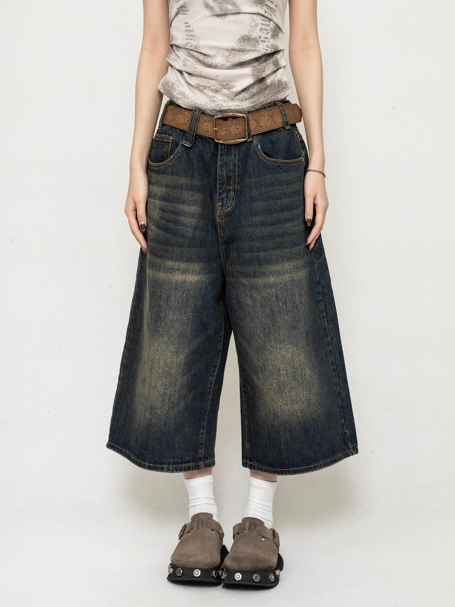 Short Jean Femme Taille Haute Noir Vintage Harajuku Y2K Streetwear – Denim Lavé Loose Casual Mi-Long | Mode
