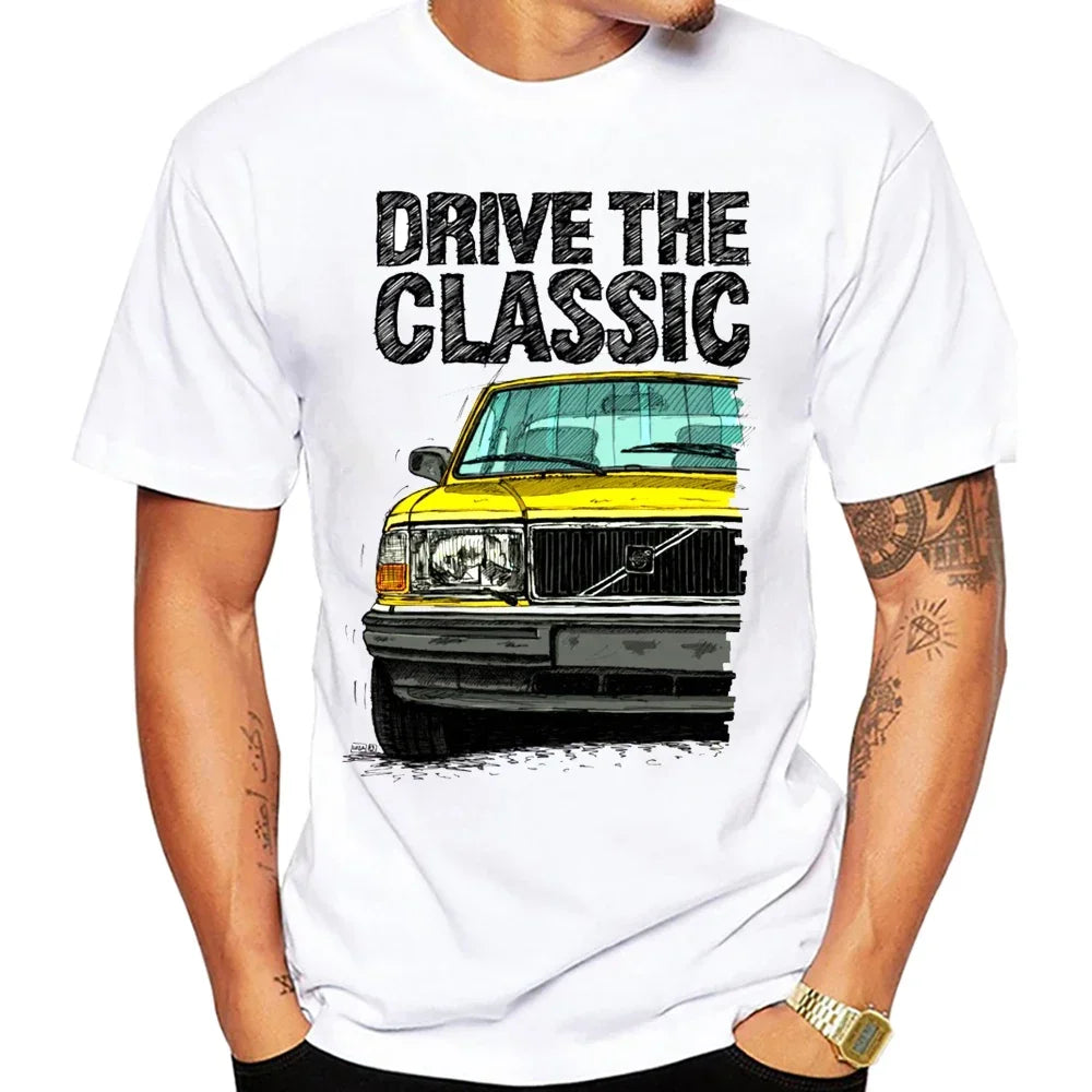 T-Shirt Homme Rétro Voiture Classic 240 Turbo Années 90 – Manches Courtes Hip Hop Casual Été | Streetwear Vintage Auto