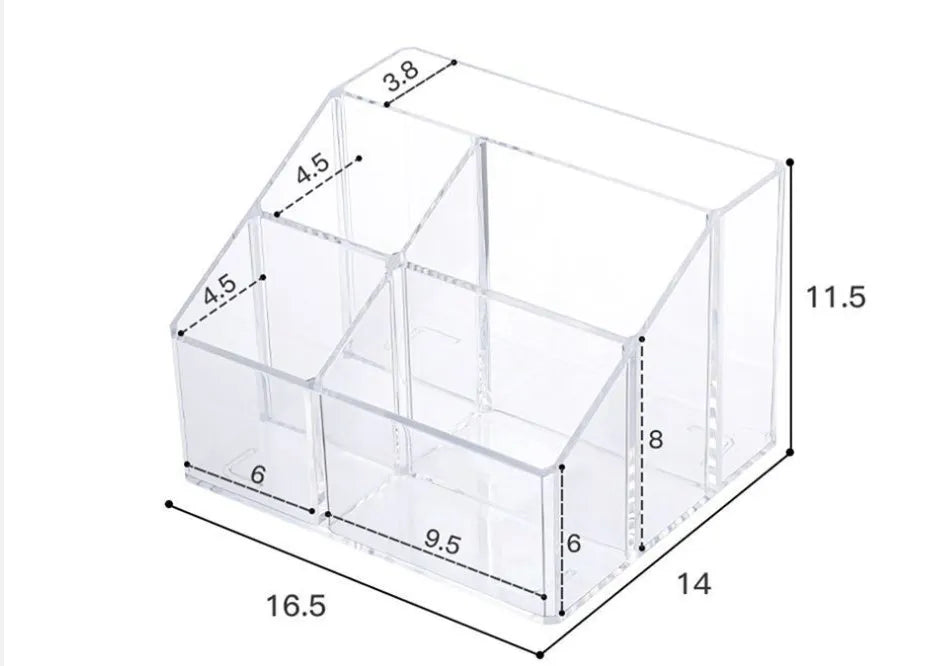 Boîte Acrylique Organisateur Maquillage 3-5 Grilles – Pot Pinceaux & Bijoux | Bureau & Coiffeuse
